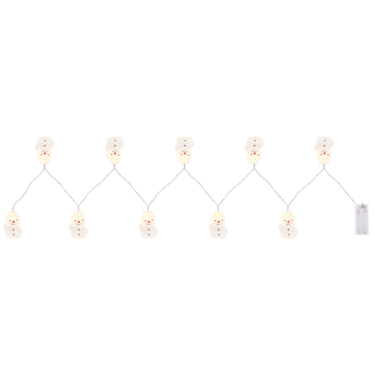Globo LED-Lichterkette Schneemänner 10 LEDs Kunststoff 165 cm Weiß