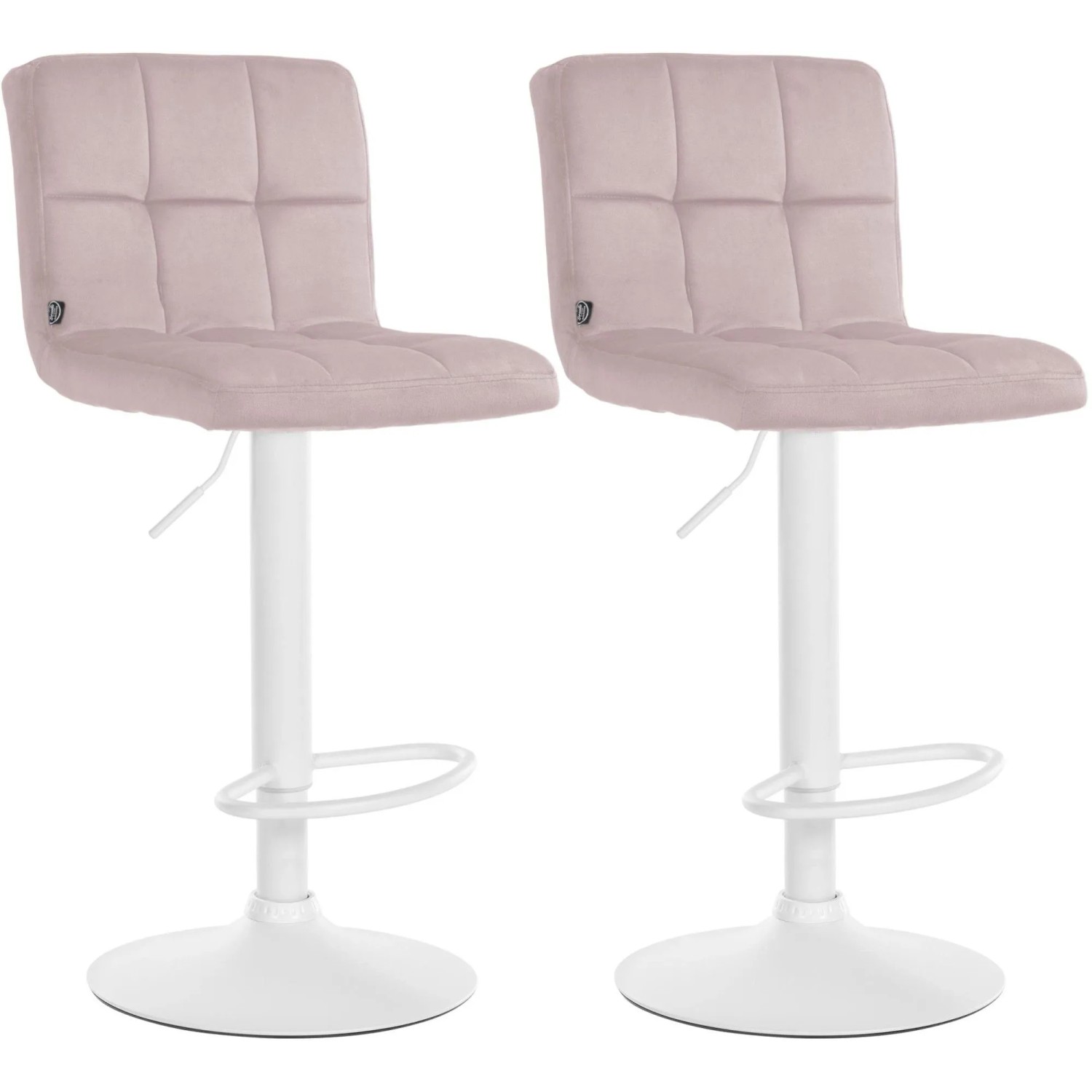 CLP 2er Set Barhocker Peru Samt Rosa/Weiß