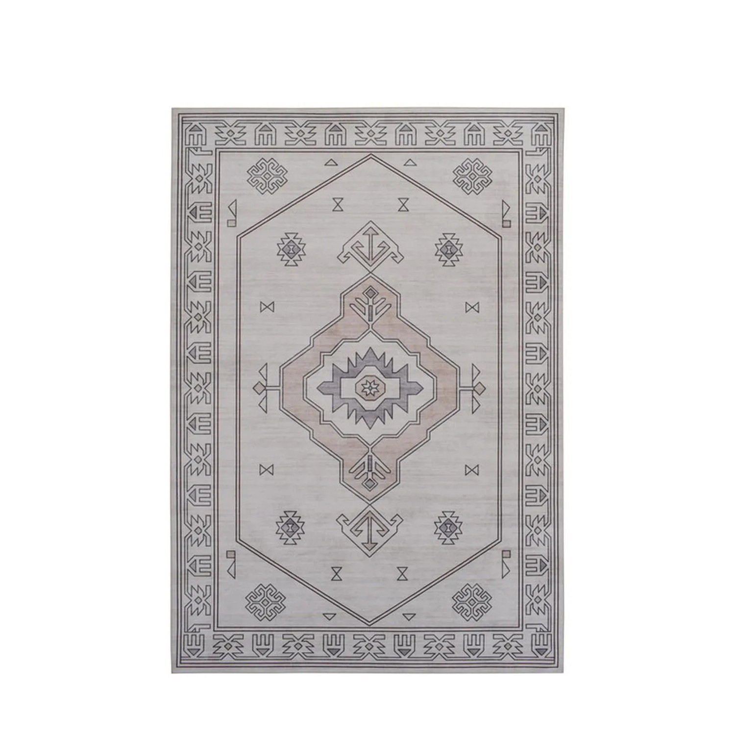 Vercai Rugs Teppich Willow Medaillon Elfenbein 160 x 230 cm