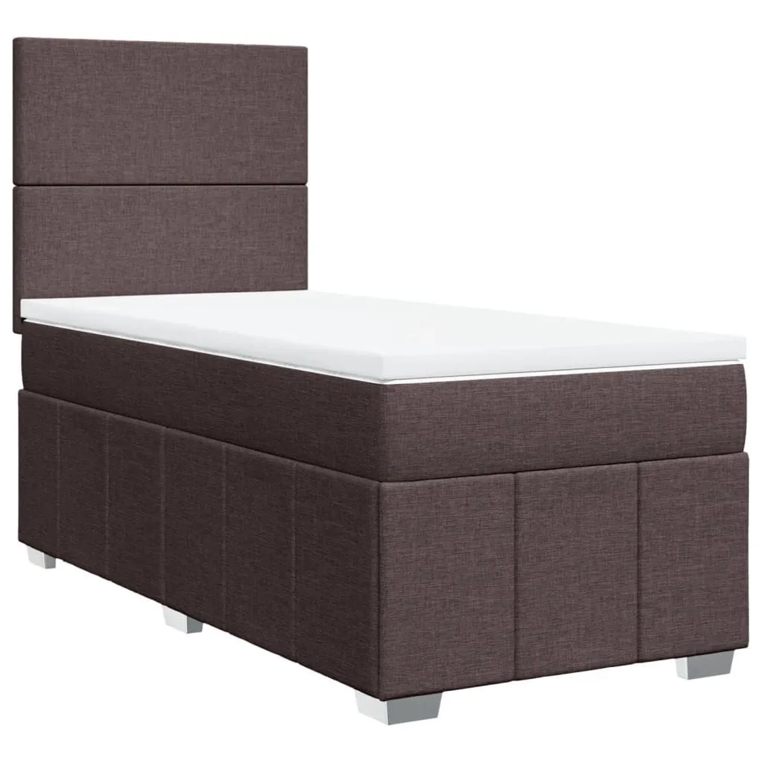 vidaXL Boxspringbett mit Matratze Dunkelbraun 100x200 cm Stoff 3293875