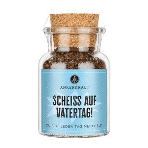 Ankerkraut Rauchsalz "Scheiß auf Vatertag" im Glas, Geschenkidee für Väter.