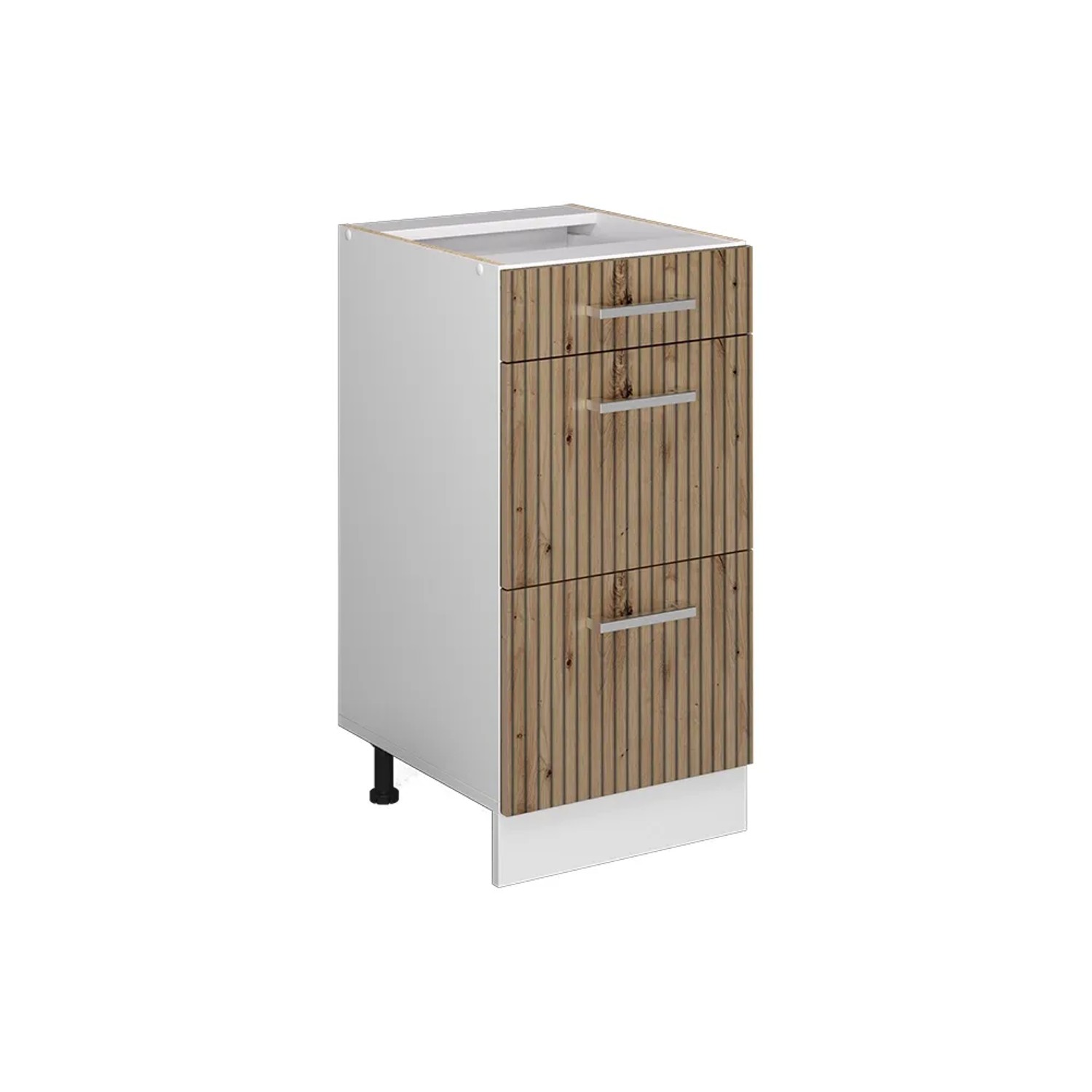 Vicco Küchenunterschrank R-Line Artisan-Eiche/Weiß 40 cm mit Schubladen ohne Arbeitsplatte