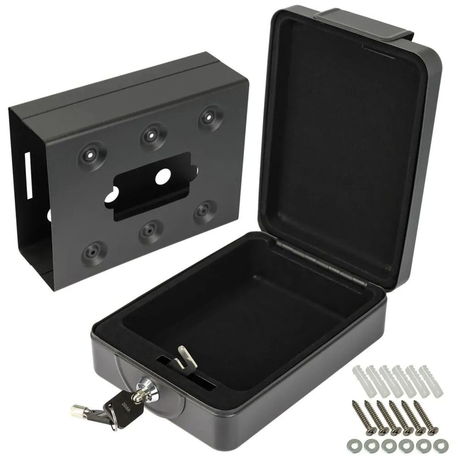 HMF 307-02 Anschraubbare Dokumentenbox 20 x 16 x 7 cm Schwarz