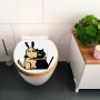 Banjado WC-Sitz aus Bambus mit Motiv "Beste Freunde". Toilettendeckel mit Absenkautomatik.