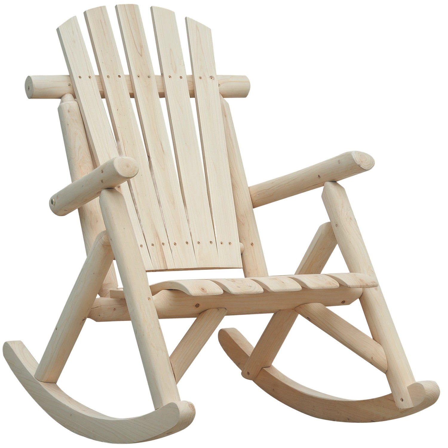 Outsunny Schaukelstuhl Tannenholz Naturholz B96 x D66 x H98cm günstig online kaufen