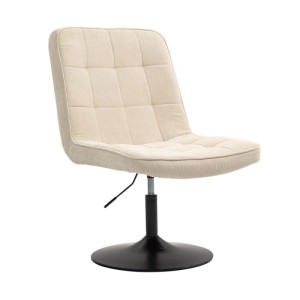 Svita Henry Loungestuhl Polsterstuhl Drehsessel Drehfuß Loungesessel Cordbezug Beige