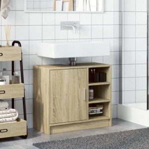 vidaXL Waschbeckenunterschrank Sonoma-Eiche 63x29x55 cm Holzwerkstoff 848131