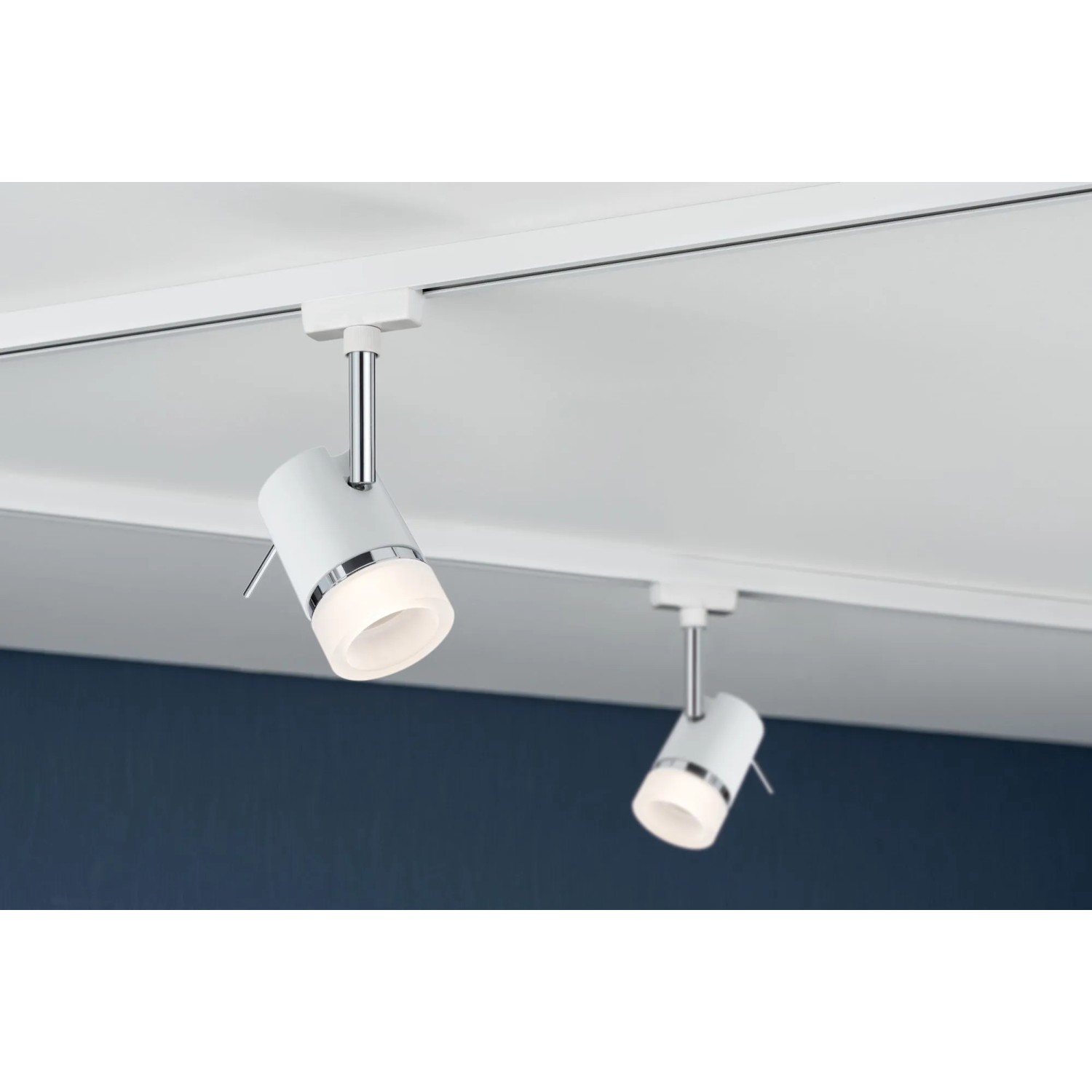 Paulmann URail Spot Pipe, weiß/chrom, für URail Schienensysteme. Lichtakzent für Bilder und Objekte.
