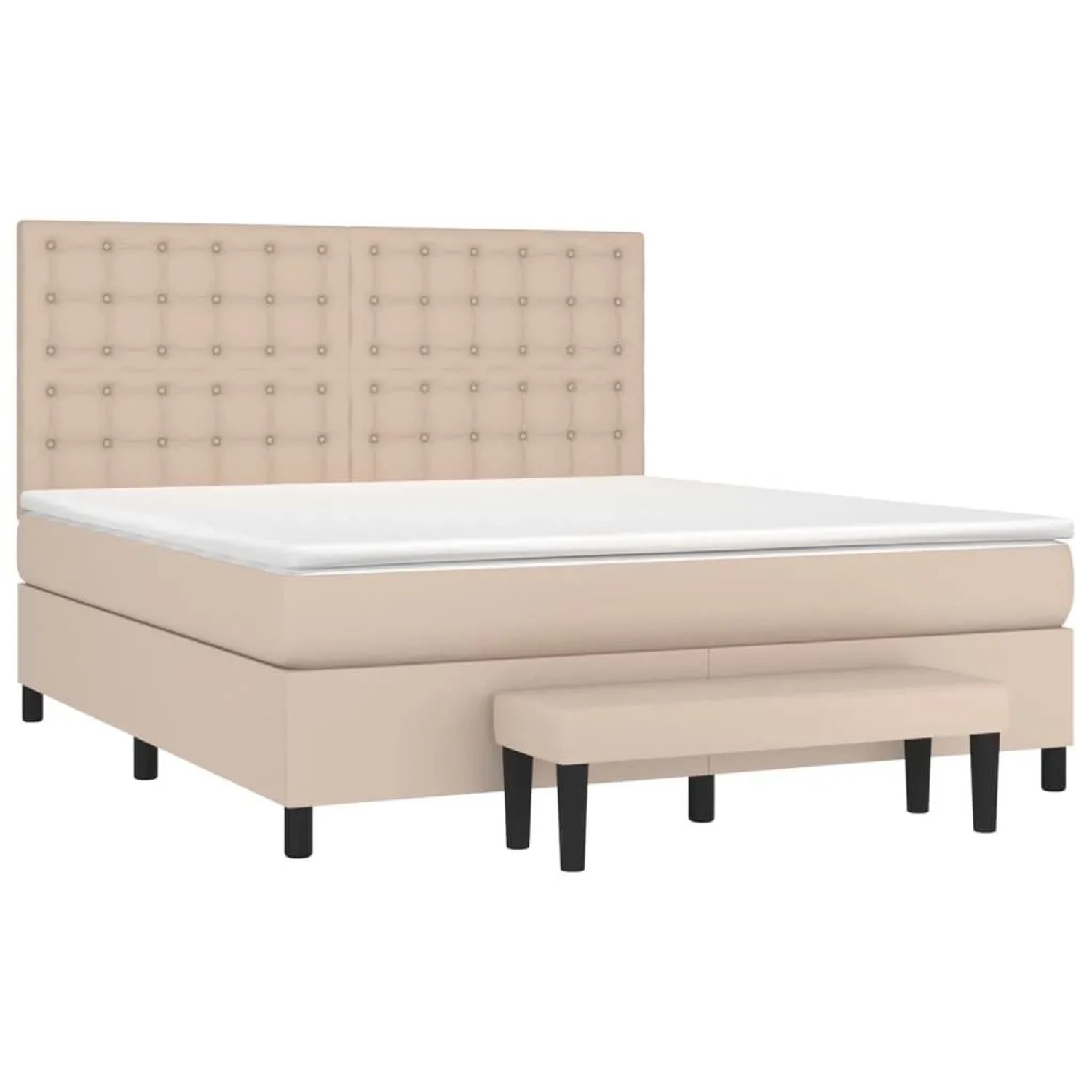 vidaXL Boxspringbett Matratze Cappuccino-Braun 180x200 cm Kunstleder 3137682