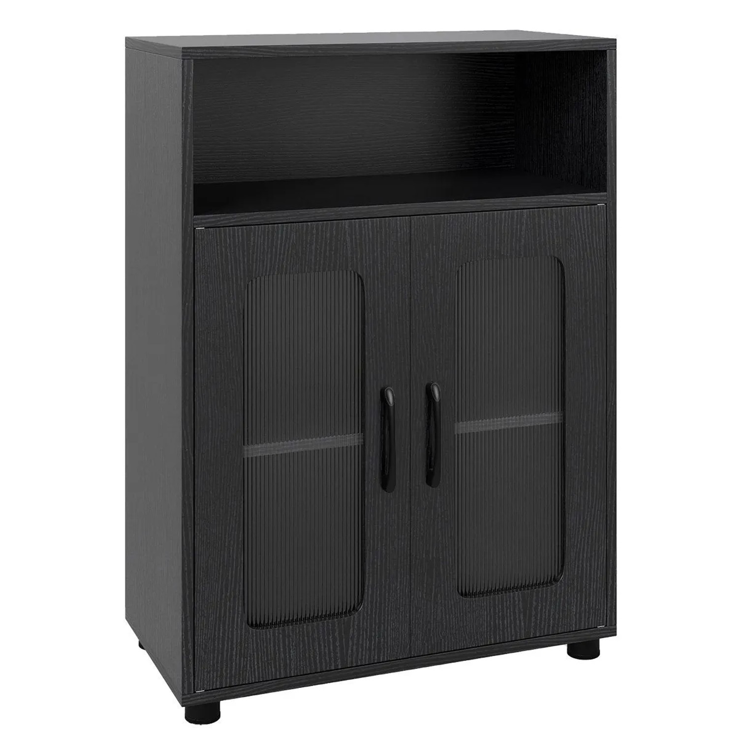 Costway Badezimmerschrank Badschrank Aufbewahrungsschrank Schwarz