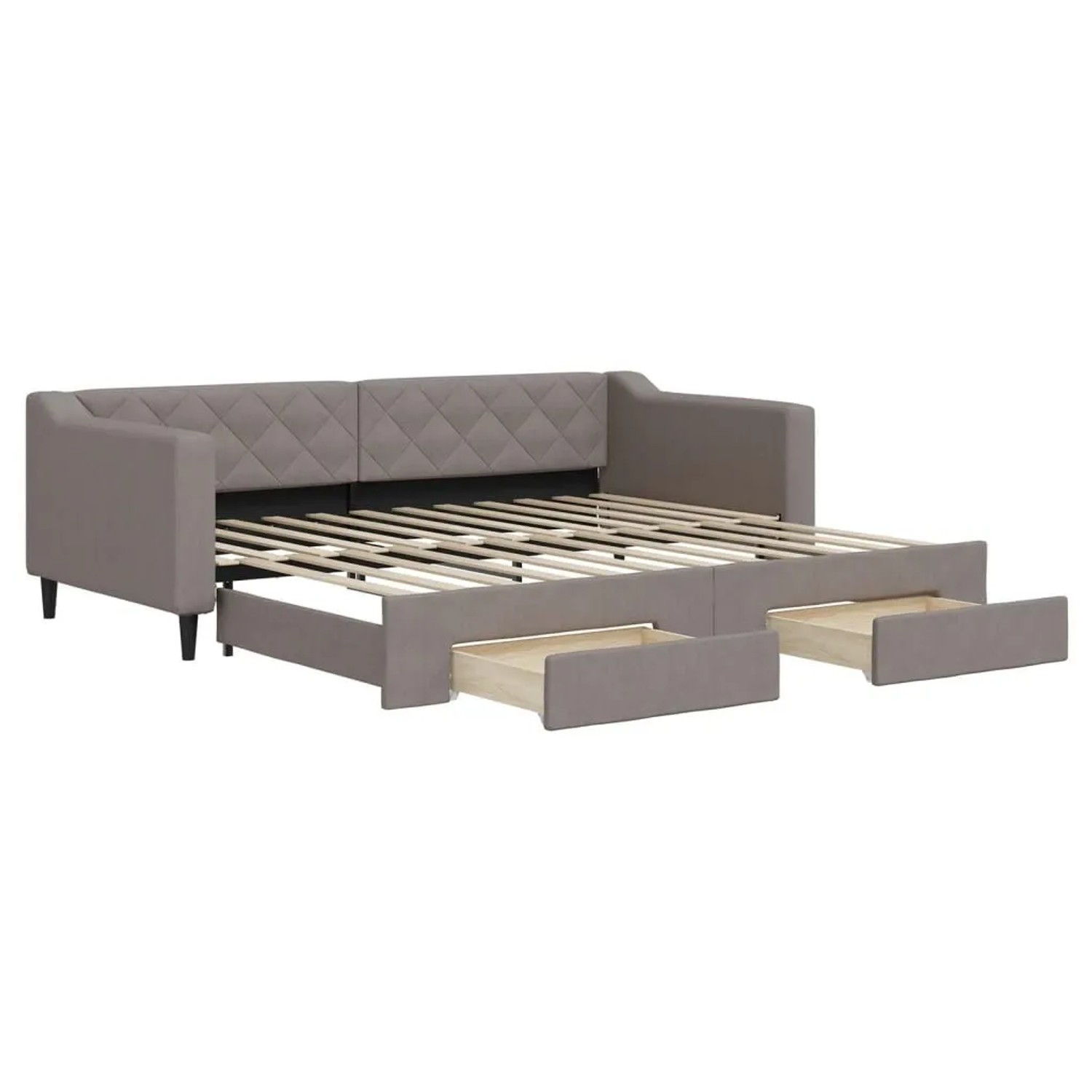 vidaXL Tagesbett Ausziehbar mit Schubladen Taupe 90x200 cm Stoff 3197465 günstig online kaufen