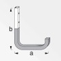 Technische Zeichnung des SOTECH OrgaTech Allzweckhakens, 80x115 mm. L-förmiger Metall-Wandhaken mit Profilrohr und Maßen.