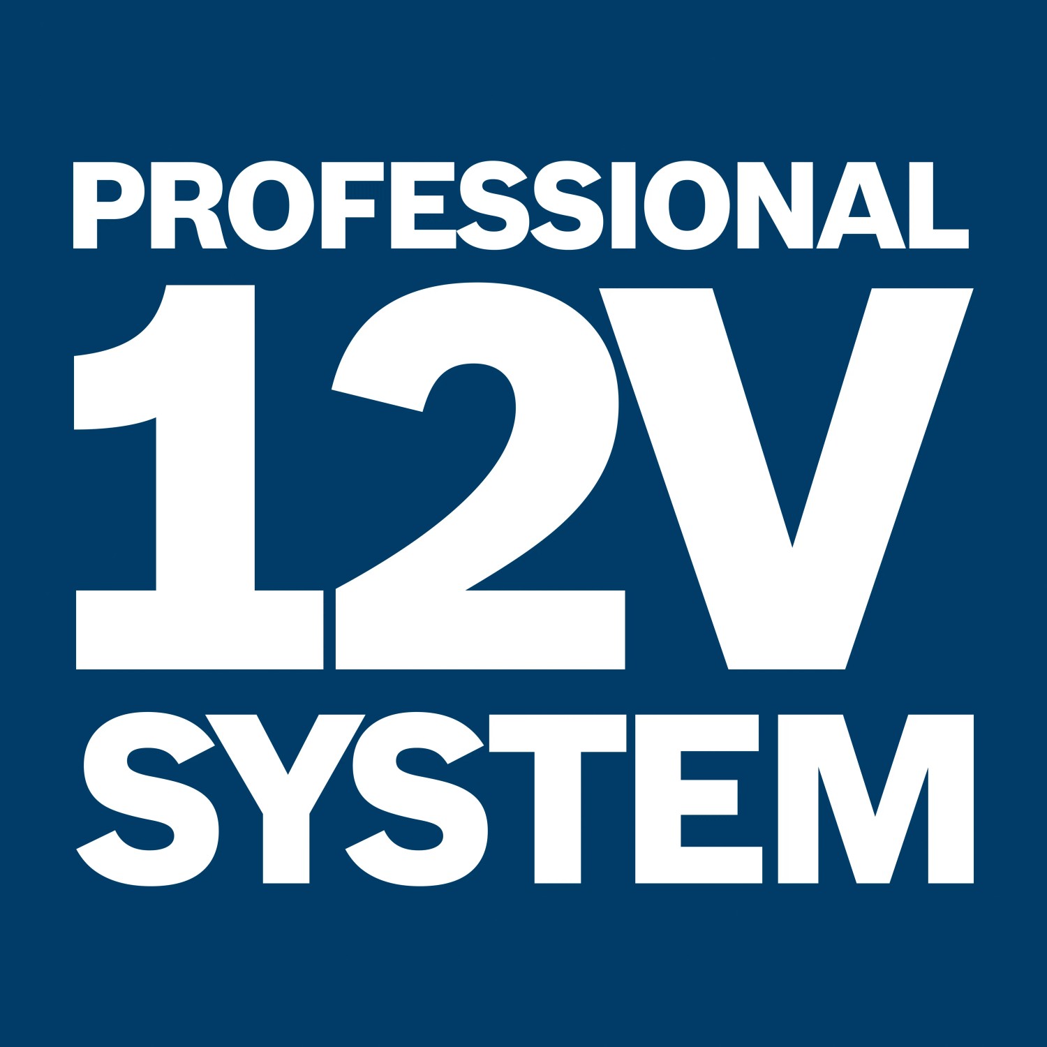 Bosch Professional 12V System Logo auf blauem Grund für Akku-Exzenterschleifer.
