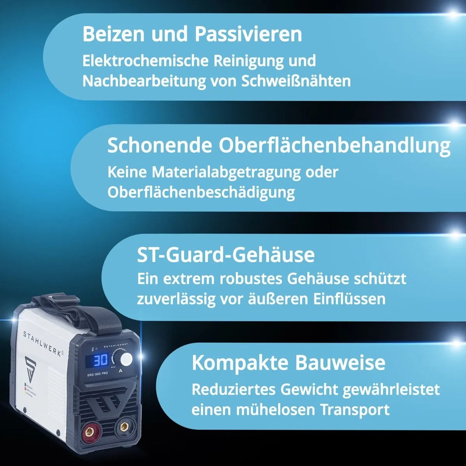 STAHLWERK SRG 300 Pro Schweißnaht-Reinigungsgerät 10 Bis 30 A Beizgerät_2
