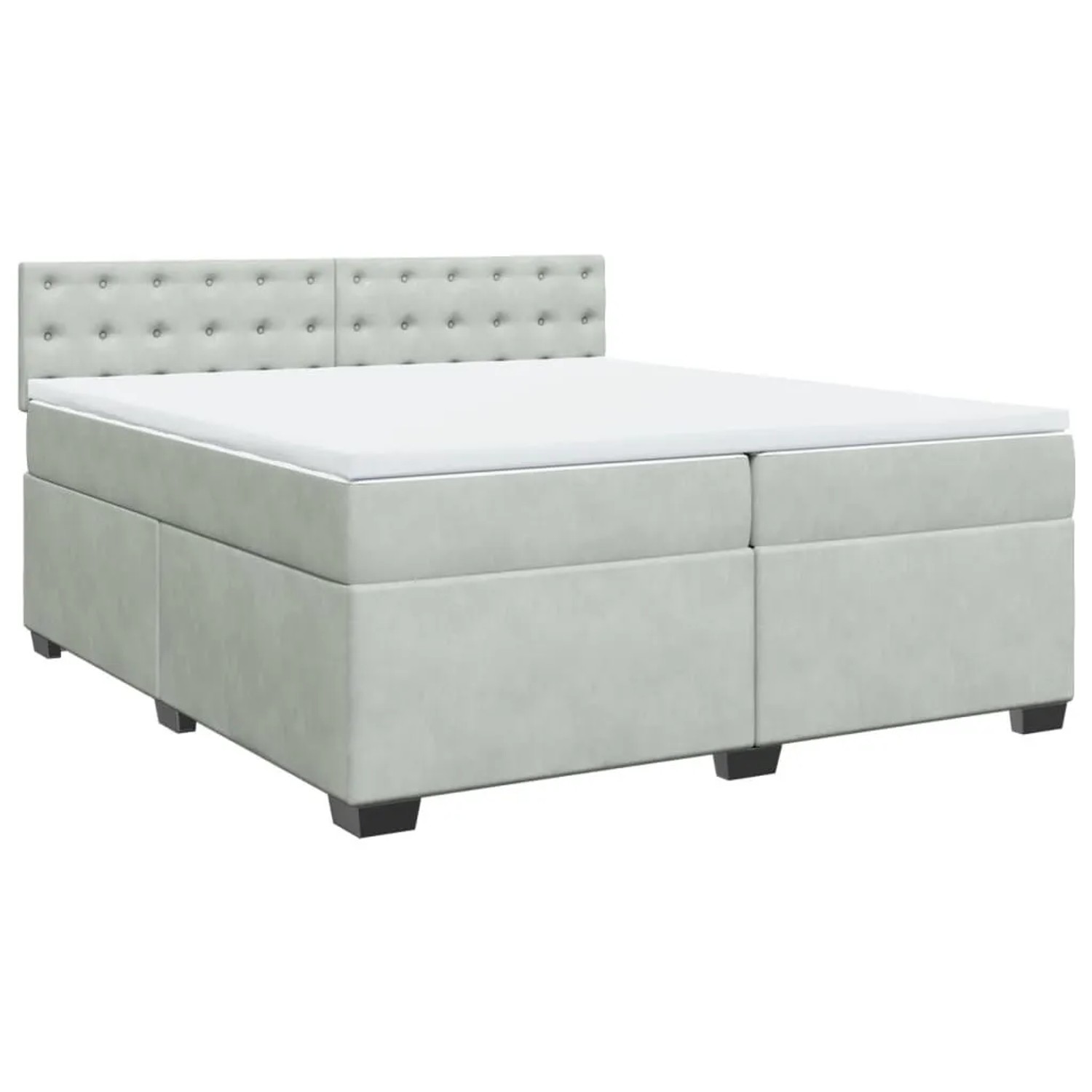 vidaXL Boxspringbett mit Matratze Hellgrau 200x200 cm Samt 3288714 günstig online kaufen