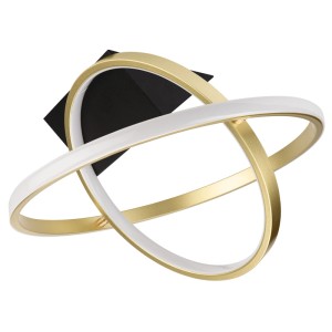 Moderne LED-Deckenleuchte Talia in Schwarz-Gold, 25x40 cm. Elegante Deckenlampe für Wohnzimmer und Schlafzimmer.