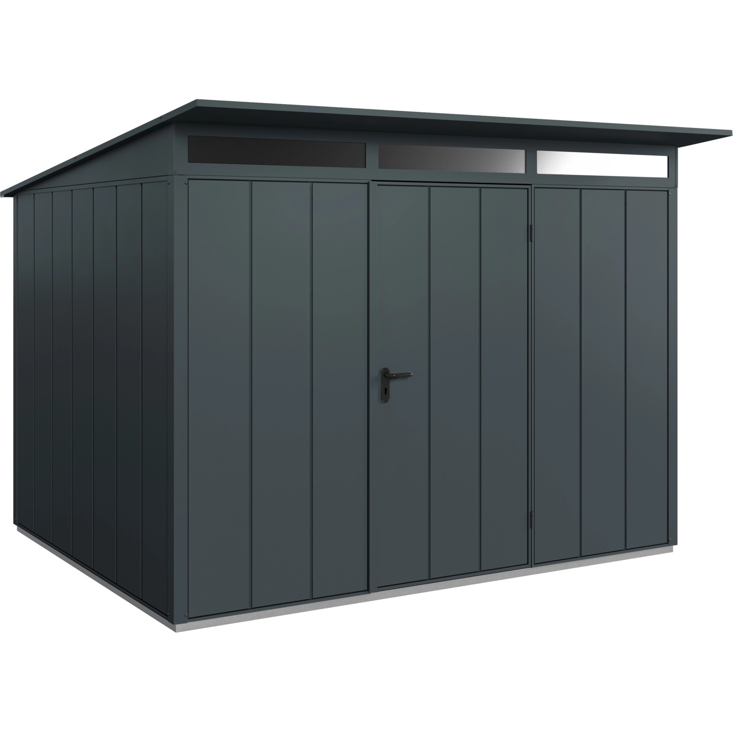 Ecostar Gerätehaus Elegant mit Pultdach Typ 3 RAL7016 Anthrazitgrau Einzeltür