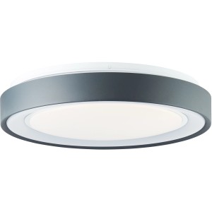 Smarte LED-Deckenleuchte Tessy, Ø 39 cm, weiß/anthrazit, dimmbar und mit RGB-Rand.