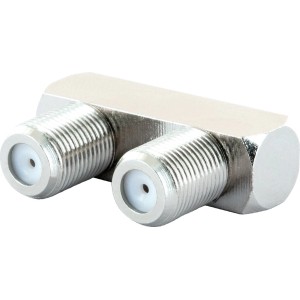Schwaiger F-Verbinder in U-Form, silberfarbiger Antennen-Adapter für Koaxialkabel.