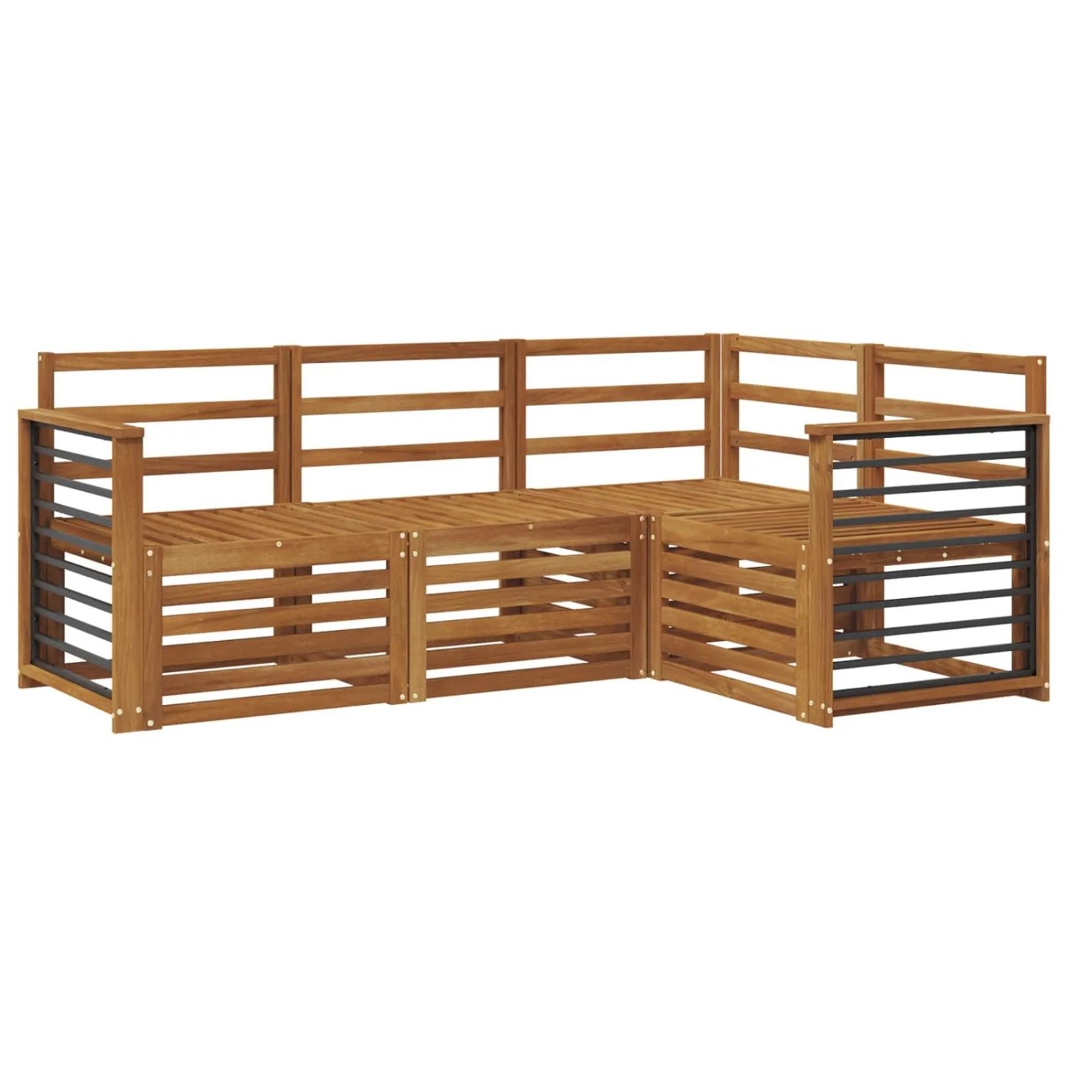 vidaXL Sofagarnituren 4 Tlg Natur Massivholz Akazie 3374739