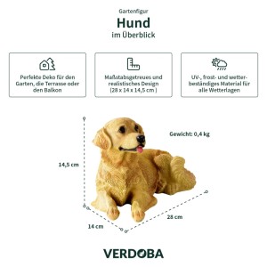 VERDOBA Teich Gartenfiguren Hund