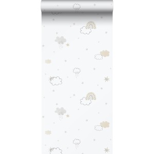 Sanders & Sanders Tapete Kleine Wolken Grau Beige Und Weiß 53 Cm X 1005 Cm 640639