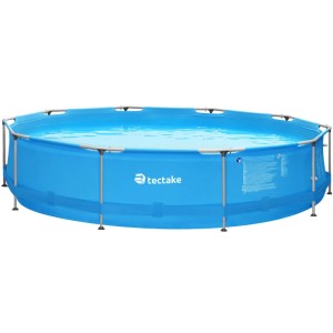 Tectake Swimming Pool Summertime Rund Solider Stahlrahmen  360 x 360 x 76 cm Blau
