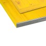 Gelbe Schake Schalungsplatte (2000 mm) mit Kantenschutz aus Metall für den Betonbau.