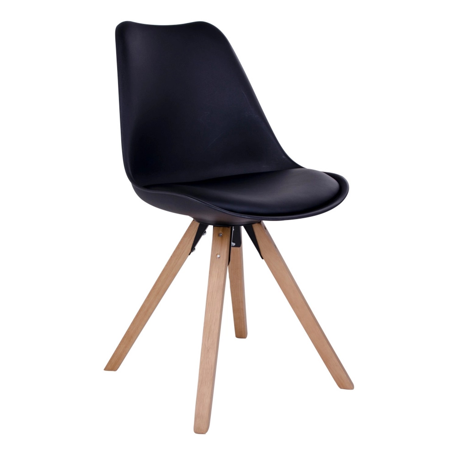 ebuy24 Benno Esszimmerstuhl als Schalenstuhl Schwarz PU Kunstleder Natur Be günstig online kaufen