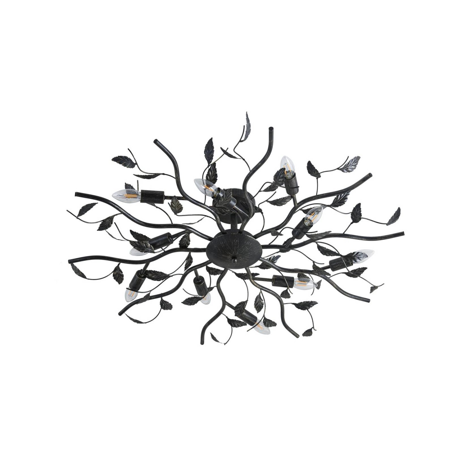 Lindby Deckenlampe Yos 9624049 Florentiner in Schwarz aus Metall 10-flammig günstig online kaufen