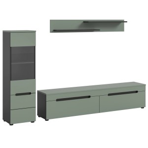 Inn.Furn Wohnwand in Salbei und Grau 221 cm Cooper