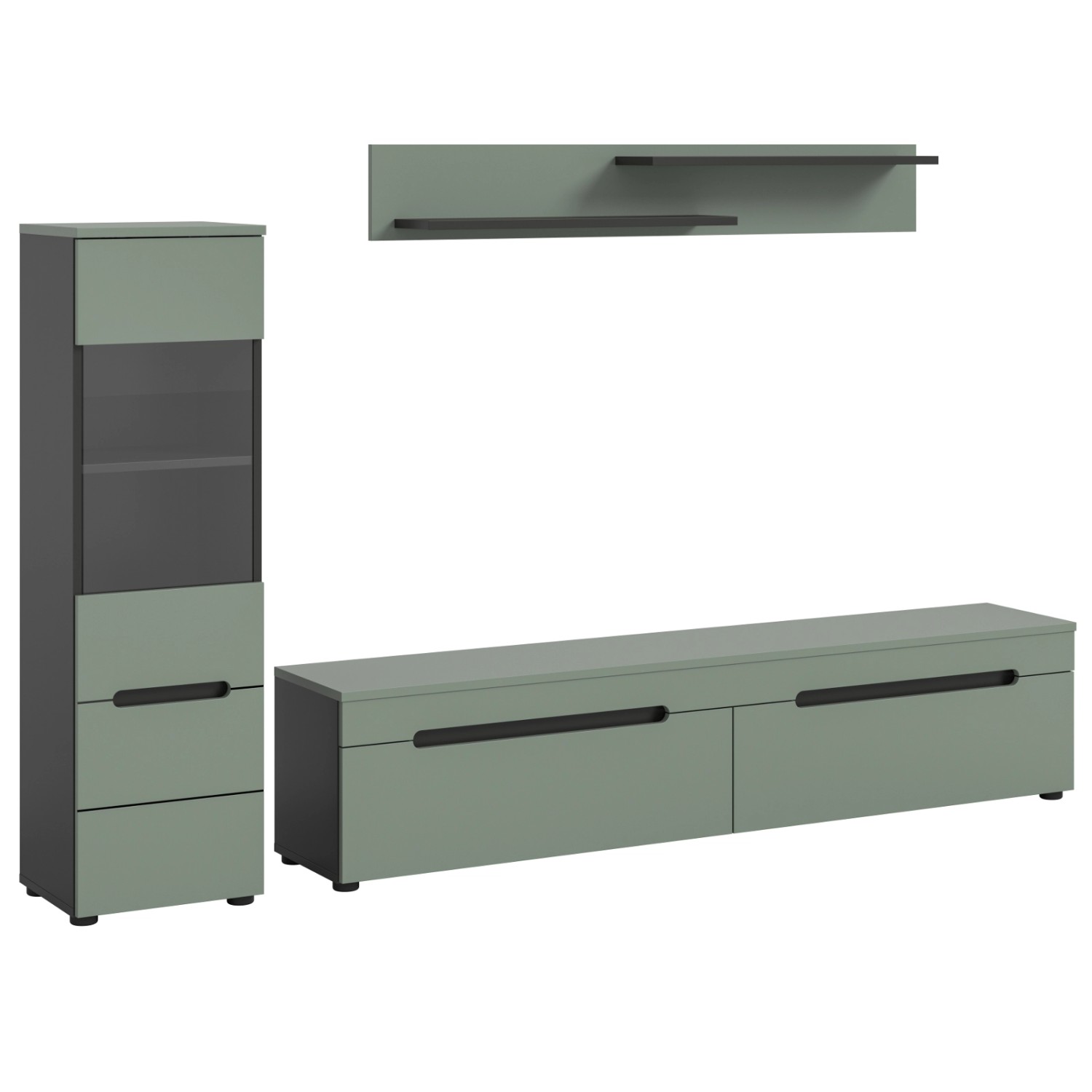 Thumbnail - Inn.Furn Wohnwand in Salbei und Grau 221 cm Cooper