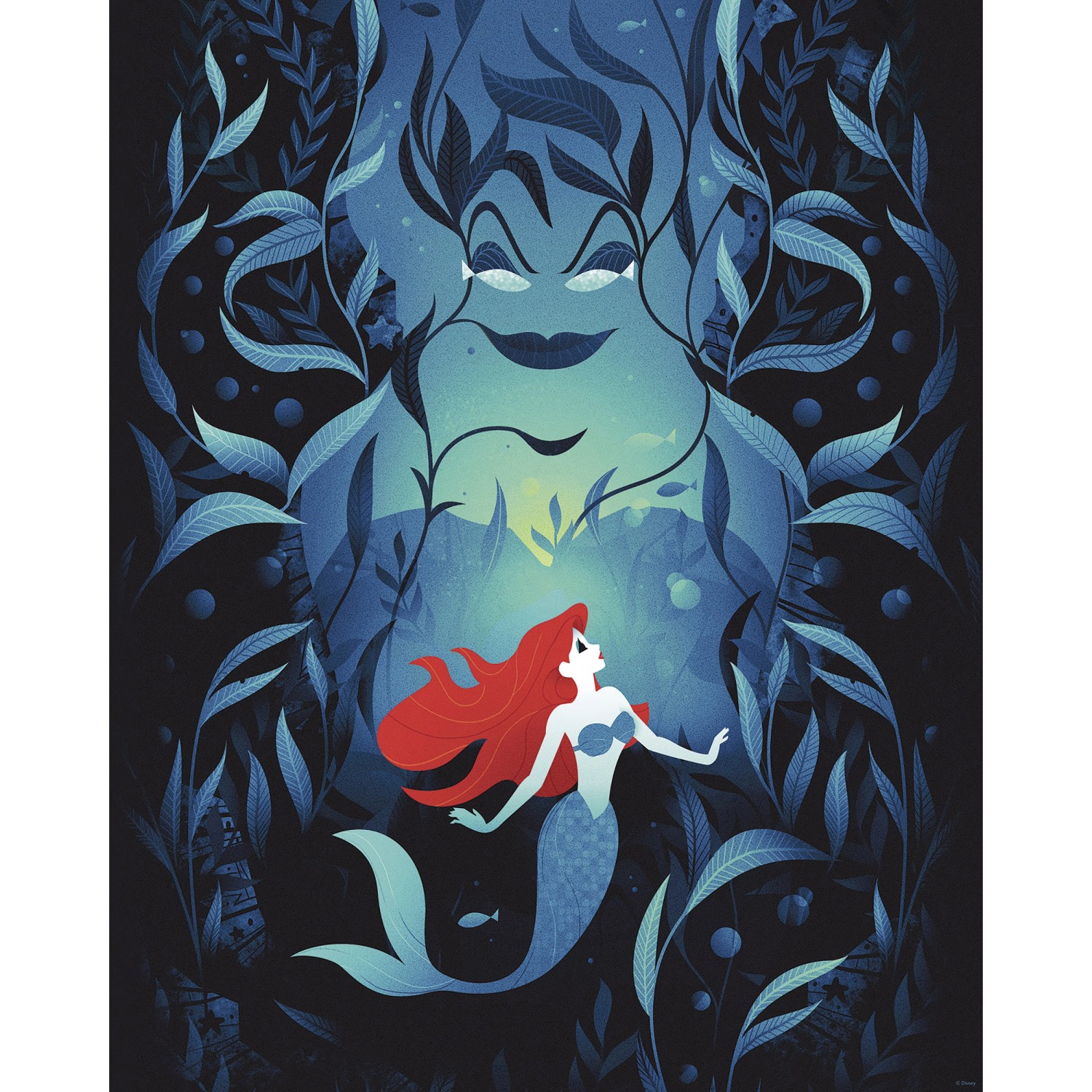 Komar Wandbild Disney Ariel Ursula 40 cm x 50 cm Blau günstig online kaufen