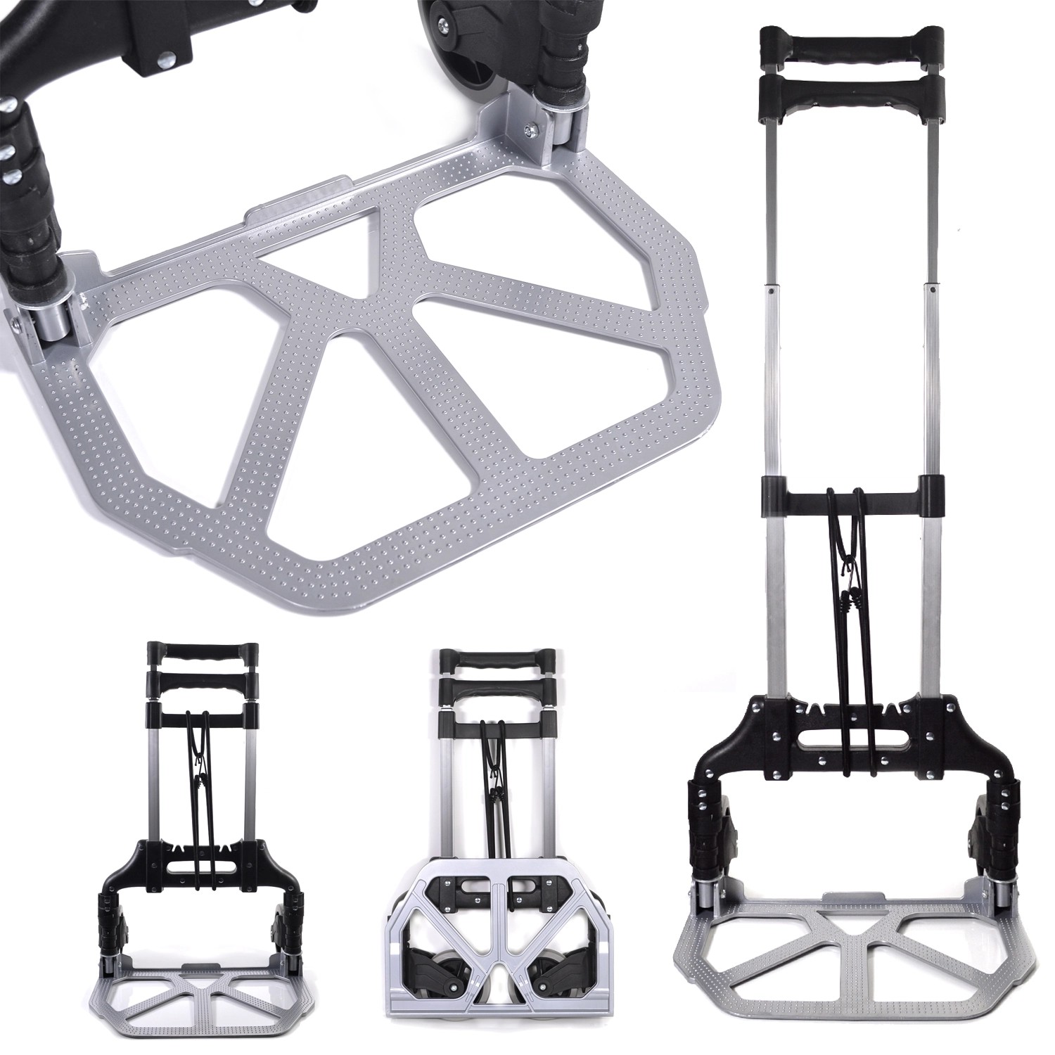 Tronitechnik Sackkarre, klappbar, bis 80kg. Handwagen mit Vollgummireifen, höhenverstellbar.