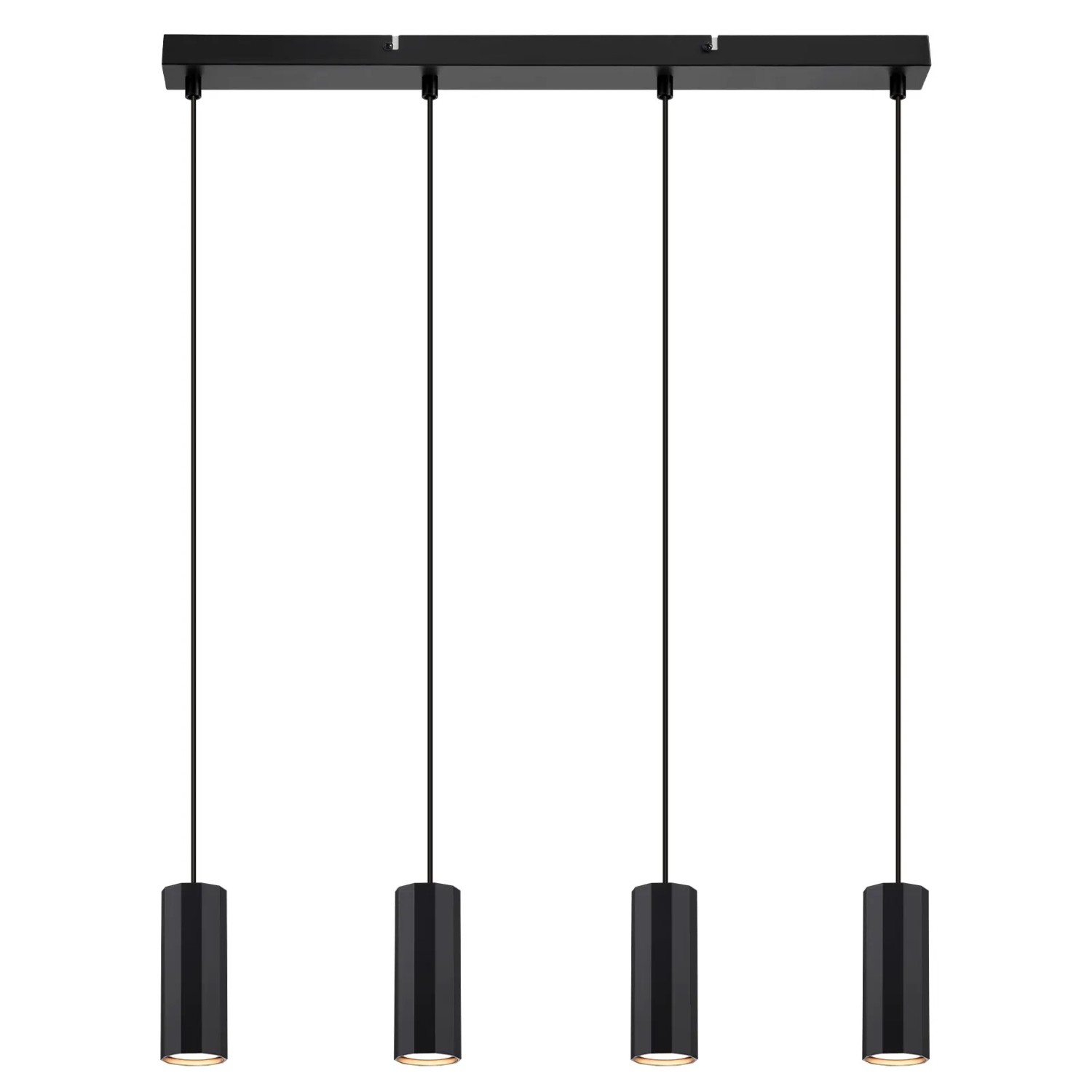 NETTLIFE Schwarze Metall Pendelleuchte 60 CM GU10 4 Flammig Industrial Wohnzimmer Esszimmer Moderne Lampe für Innen Küche Schlafzimmer