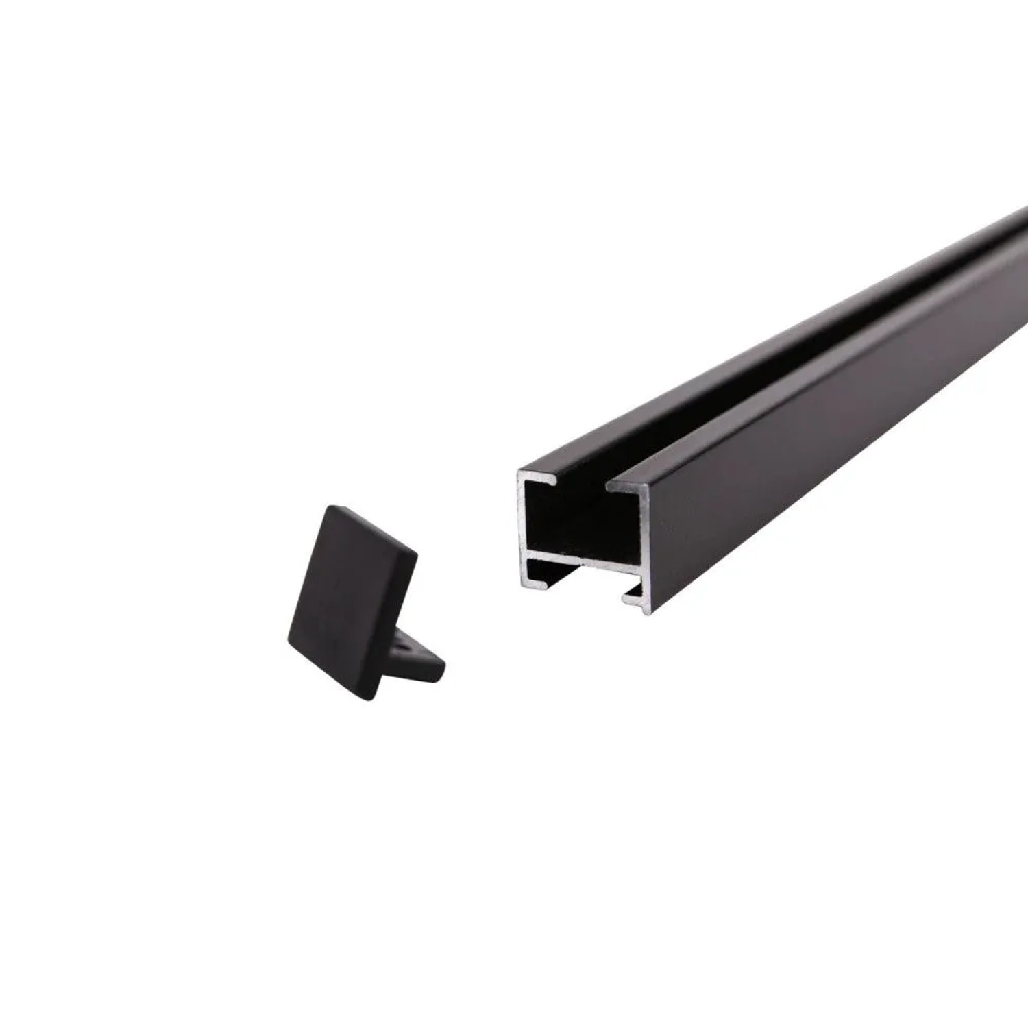 Deco-Raum Gardinenschiene nach Maß 1-Lauf Square Schwarz 350cm