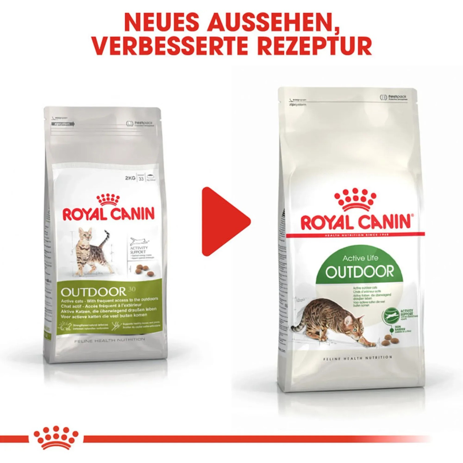 Royal Canin Outdoor Katzenfutter, Trockenfutter für Freigänger, 4kg Packung.