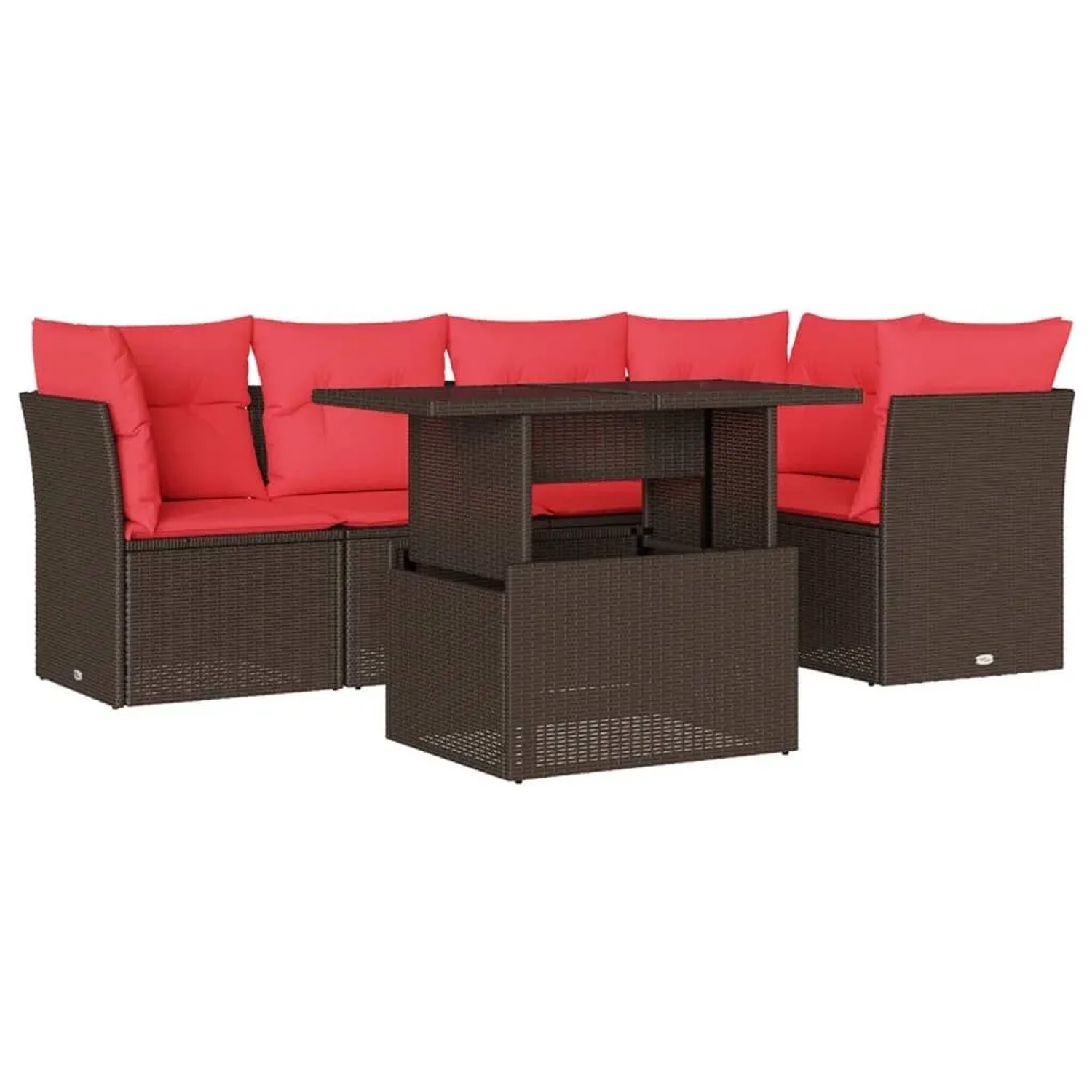 vidaXL 6-Tlg Gartensofa-Set mit Kissen Braun Polyrattan 3266574 günstig online kaufen