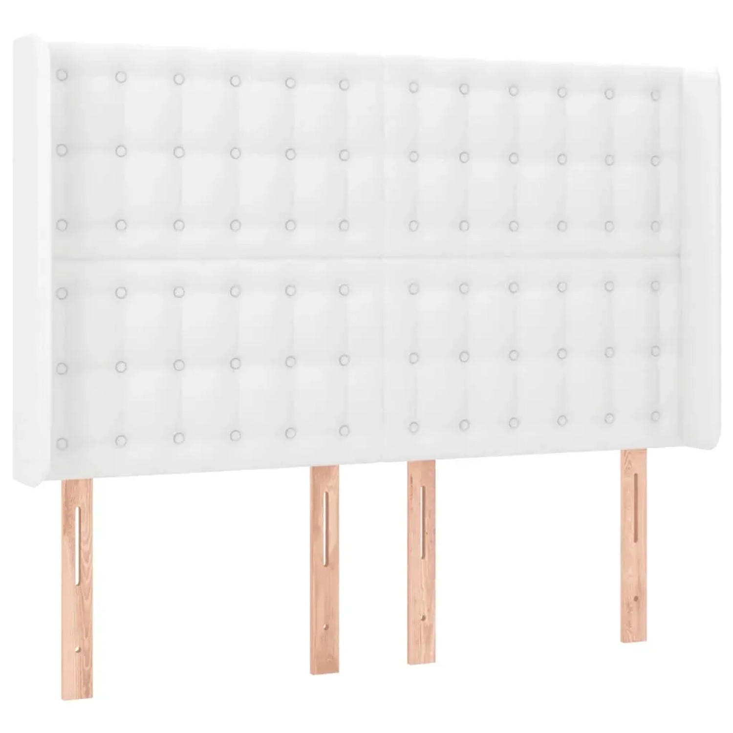 vidaXL LED Kopfteil Weiß 147x16x118/128 cm Kunstleder 3124139