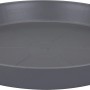 Anthrazitfarbener, runder Elho Untersetzer Loft urban, Ø 28 cm, aus recyceltem Kunststoff.