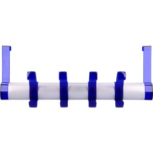 Siro Türgarderobe mit 4 blauen Haken, Kunststoff/Aluminium, 396mm lang.