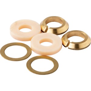 KÖRO Dichtungsatz für Quetschverschraubung 1/2, 3 Dichtungsringe aus Kunststoff und 2 Quetschverschraubungen aus Messing.