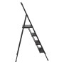TRUTZHOLM Alu Trittleiter 4 Stufig Klappbar mit Handlauf 150kg Schwarz_2