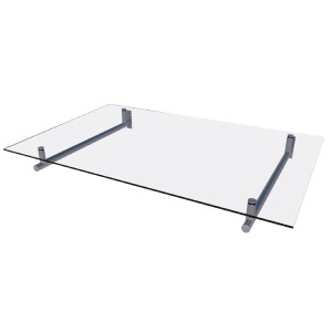 Gutta Glasvordach HD 160: Klares Vordach aus Edelstahl und Glas, 160x100 cm, für den Hauseingang.