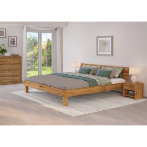 Erst-Holz Kingsize Bett Massivholzbett Eichenbett Geölt 200 x 200 cm Modell 88 Rollrost inkl.