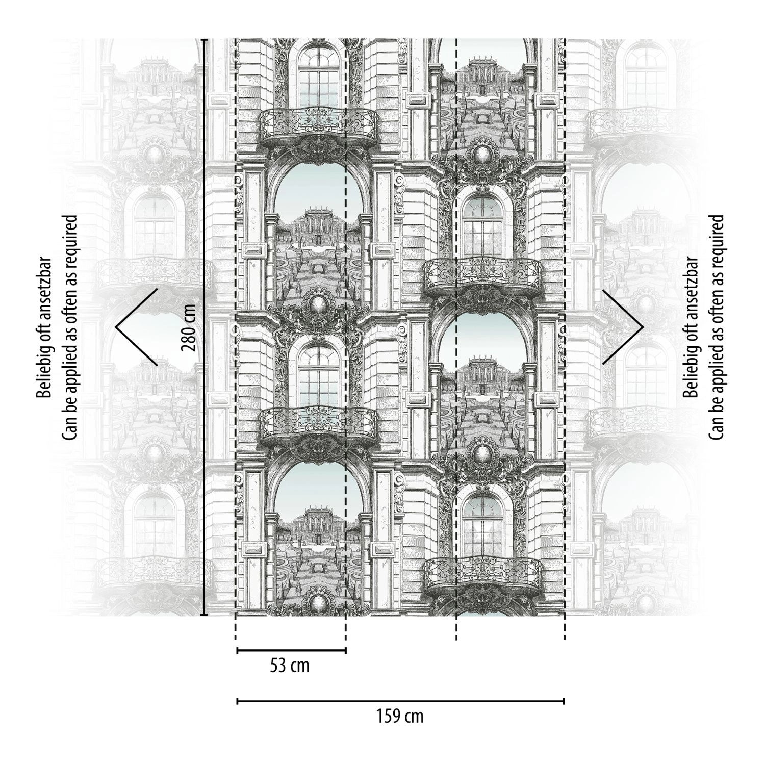 Livingwalls Fototapete Gebäude Weiß Schwarz und Grau 159 x 280 cm AS-393111 günstig online kaufen