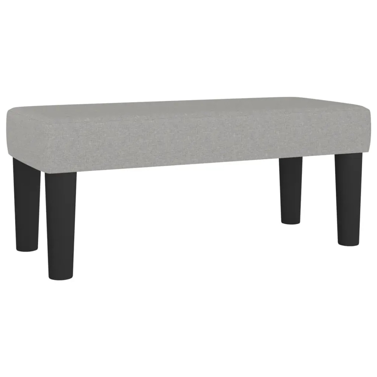 Hellgraue vidaXL Bank, Stoffbezug, schwarze Füße, passend zum Boxspringbett.