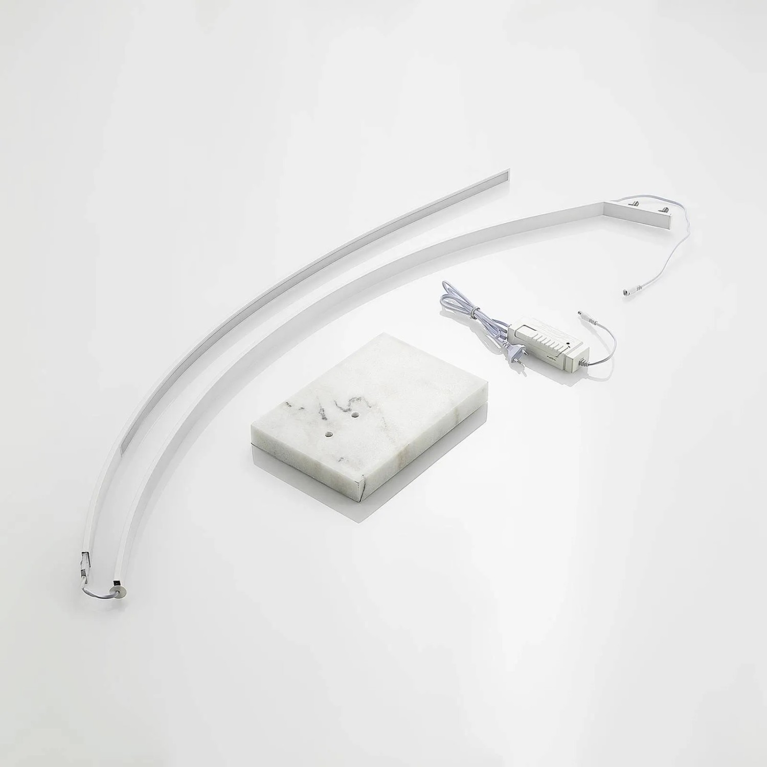 Lindby LED Stehlampe Bogenleuchte Kendra 9626562 Dimmbar Modern in Weiß aus Metall 1-flammig Wohnzimmerleuchte_8