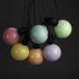 Konstsmide LED-Lichterkette Globe Pastell, 10 Leuchten, Dimmer, für Außen-Deko.