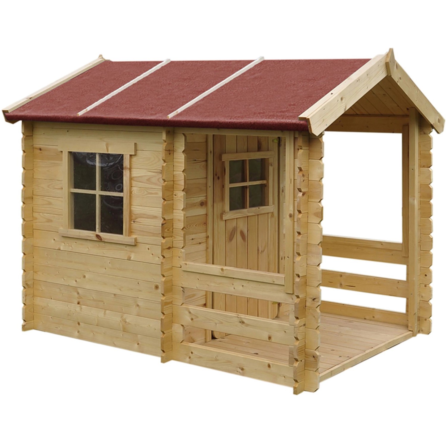 Timbela Kinderspielhaus Holz M501A 1,1 m² mit Boden Holzfenster mit Plexiglas